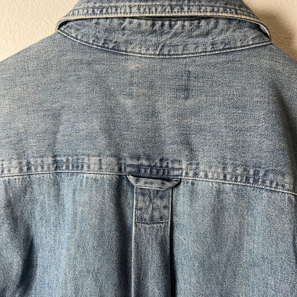 Outfitters Denim Shirt Mens 2XL Western Canadian Made Long Sleeve Vintage - Picture 4 of 10